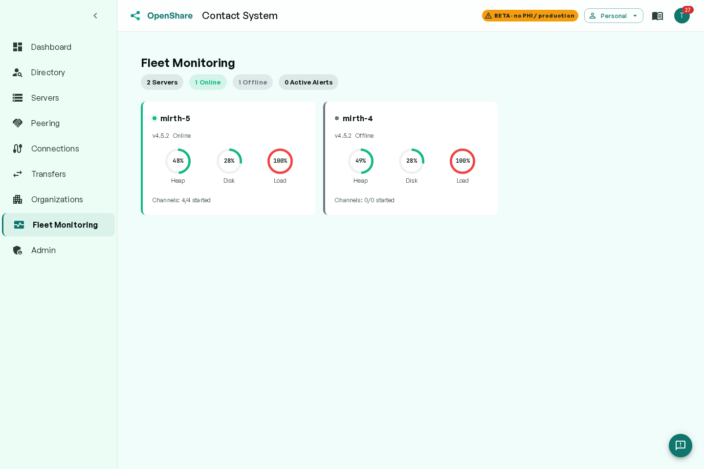 OpenShare monitoring: fleet health, throughput, and active alerts across every connected engine