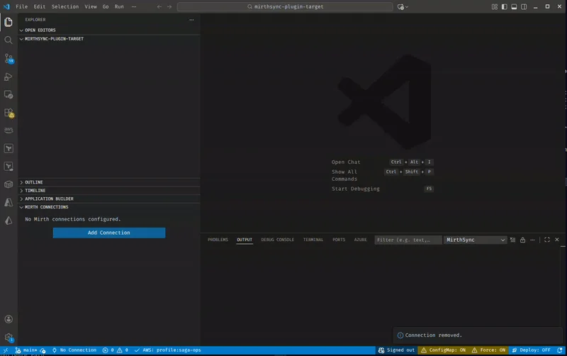 MirthSync VS Code extension adding a new Mirth Connect server connection
