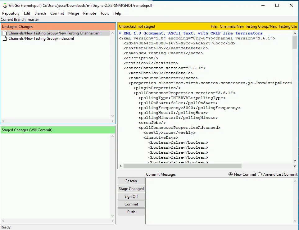 Git GUI window