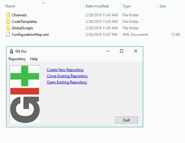 Git GUI dialog